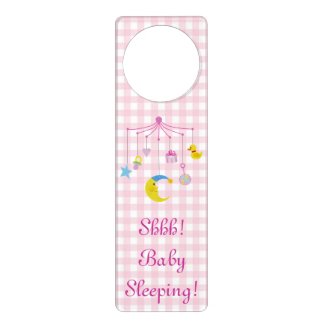Pink Baby Sleeping Door Hanger