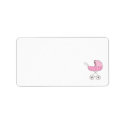 Pink Baby Stroller Blank Address Label