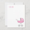 Pink Baby Stroller | Flat Thank You Note Cards