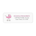 Pink Baby Stroller Return Address Label labels