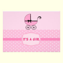 Pink Baby Stroller Shower Invitation invitations