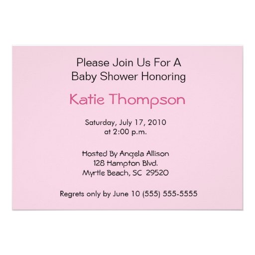 Pink Baby Stroller Shower Invitation