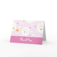 Pink Baby Thank you Card card