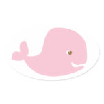 Pink Baby Whale - Its a Girl Stickers