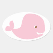 Pink Baby Whale - Its a Girl Stickers