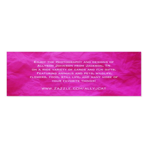 Pink Background Business Cards (back side)