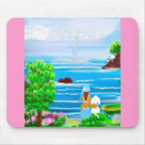 Pink Backround Peace Mousepad by DoviGirl2008 Pink Backround Peace Mousepad