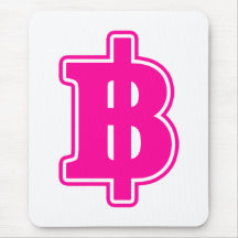 PINK BAHT SIGN ฿ Thai Money Currency ฿ Mousepads