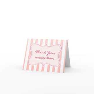 pink bakery cafe note card