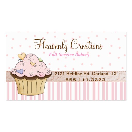 Pink Bakery Cupcake Business Card