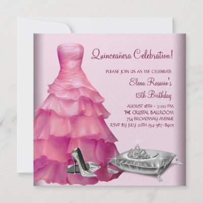 Pink High Heel Shoes on Pink Ball Gown High Heel Shoes Pink Quinceanera Custom Invitation From