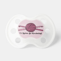 Pink Ball of Yarn & Crochet Hooks (Pink Back) Pacifier