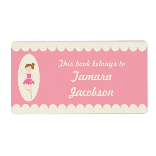 Pink Ballerina 1 Bookplate Labels