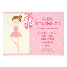 Pink Ballerina Birthday Party Custom Invitation