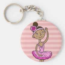 Pink Ballerina Girl Key Chain
