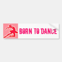 Pink Ballet 'Born to dance' sticker Bumper Stickers