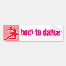 Pink Ballet 'Born to dance' sticker Bumper Sticker