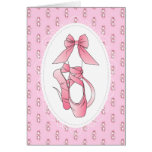 Pink Ballet Shoes Blank Cards