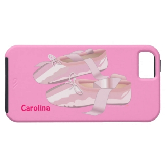 Pink Ballet Shoes Dancing Custom Name iphone 5