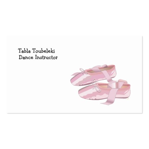 Pink Ballet Shoes Slippers Business Card Templates (front side)