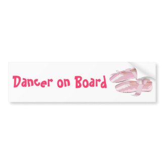 Pink Ballet Shoes Dancer on Board Bumper Sticker