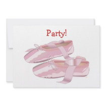 Pink Ballet Shoes Slippers Personalized Announcements