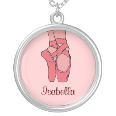 Girls Ballet Shoes on Pink Ballet Slippers Girls Ballerina Necklace By Csinvitations