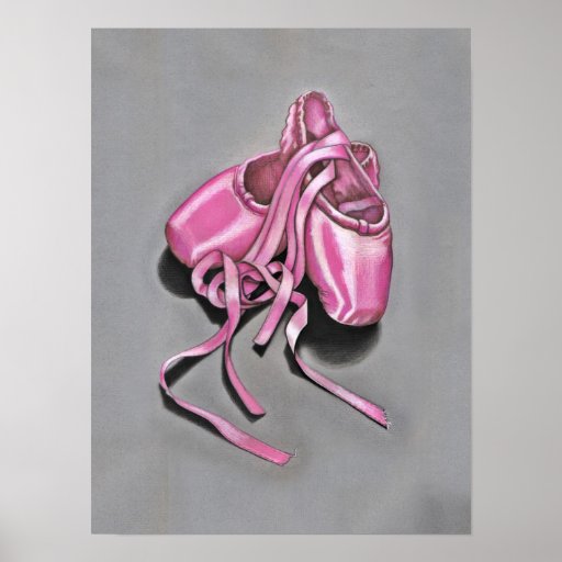 Pink Ballet Slippers Poster Zazzle