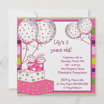 Birthday Party Invitations on Girl S Second Birthday Party Invitations Div Style Text Align Center