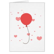 Pink Balloons & Hearts Greeting Cards