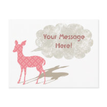 Pink Bambi All Occasion Custom Postcard