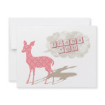 Pink Bambi Flat Thank You Card Announcements