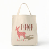 Pink Bambi Grocery Eco Bag by EuphorianChic Pink Bambi Grocery Eco Bag