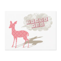 Pink Bambi Thank You Postcard