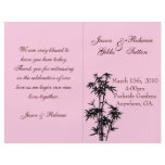 Pink Bamboo Wedding Program Full Color Flyer