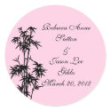 Pink Bamboo Wedding Stickers sticker