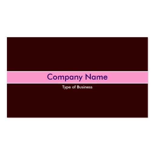 Pink Band - Dark Brown Business Cards (front side)