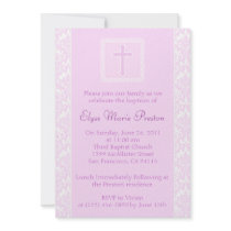 Pink Baptism/Christening Invitation