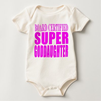 Pink Baptisms & Birthdays : Super Goddaughter Baby Bodysuits