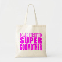 Pink Baptisms & Birthdays : Super Godmother Canvas Bags