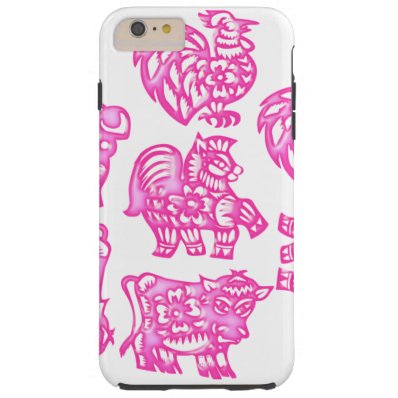 Pink Barnyard Animal Fun Tough iPhone 6 Plus Case