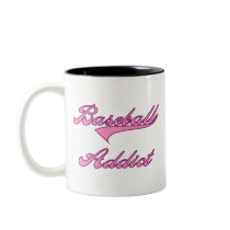 Pink Baseball Addict mugs