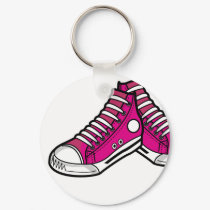 Pink Basketball Sneaker Keychain by markmurphycreative Pink Basketball Sneaker Keychain