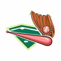 Pink bat & ball with glove cut out