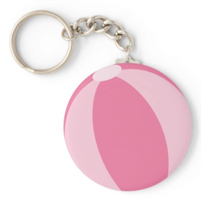 Pink Beach Ball Keychain by EnchantedMushroom