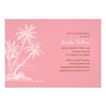 Pink Beach Bridal Shower Invitations