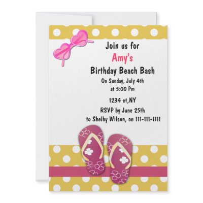 Pink Beach Party Invitations Zazzle_invitation Pink Beach Party Invitations Zazzle_invitation