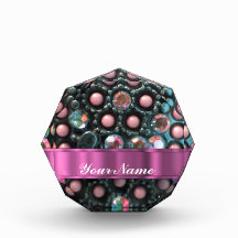 Pink beaded perrsonalized awards