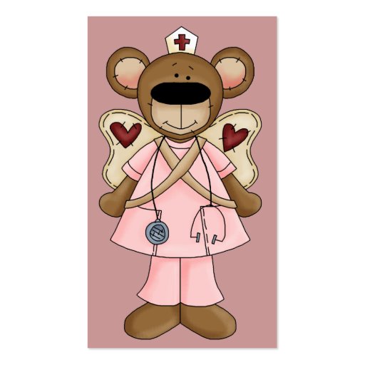 Pink Bear Nurse Business Card