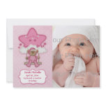 Pink Bear Star Baby Photo Announcement